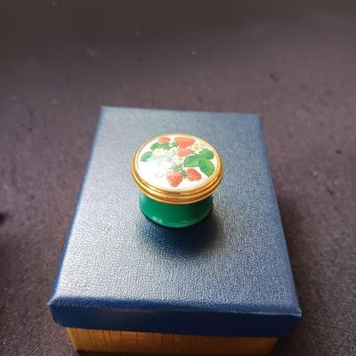 MOZAIC ITALIAN PIN, MARBLE EGG, LETTER OPENERS AND HALCYON DAYS ENAMEL TRINKET BOX