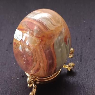 MOZAIC ITALIAN PIN, MARBLE EGG, LETTER OPENERS AND HALCYON DAYS ENAMEL TRINKET BOX