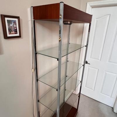 Mid Century Modern Style Shelving Unit with Light (LR-RG)