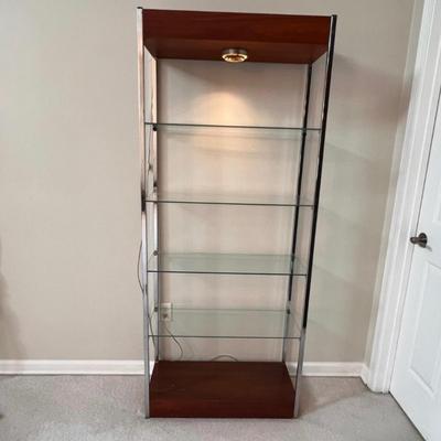 Mid Century Modern Style Shelving Unit with Light (LR-RG)