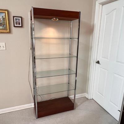Mid Century Modern Style Shelving Unit with Light (LR-RG)