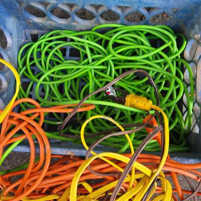 Crate with Multiple Extension Cords