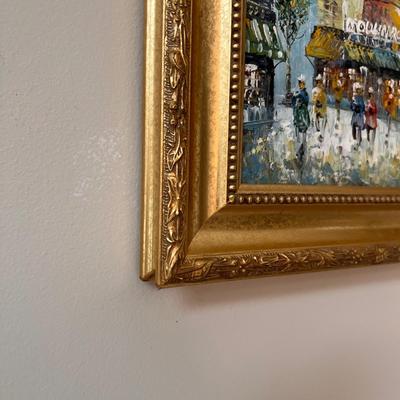 Caroline Burnett "Moulin Rouge" Oil Painting in Ornate Gilded Frame (LR-RG)
