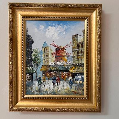 Caroline Burnett "Moulin Rouge" Oil Painting in Ornate Gilded Frame (LR-RG)