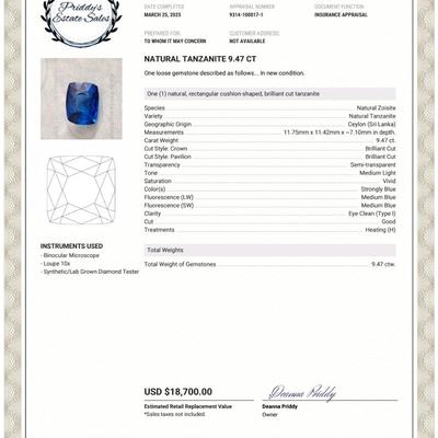 Natural Tanzanite GIL Certified
