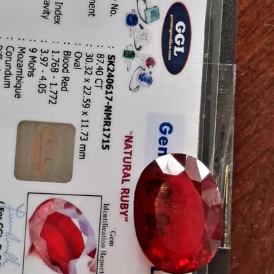 Mozambique Ruby 87.40 ct