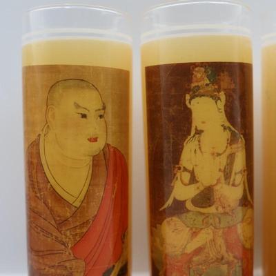 Vintage Asian Buddha Art Wrapped Tom Collins Glassware