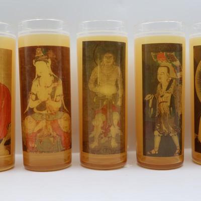 Vintage Asian Buddha Art Wrapped Tom Collins Glassware