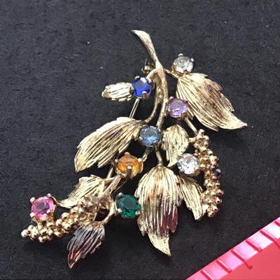 Sterling Rhinestone Vintage Brooch