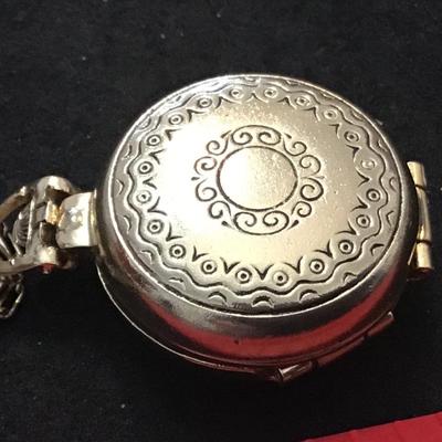 Vintage Folding Double Locket on Henery Bendel Vintage Chain