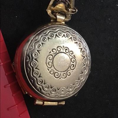 Vintage Folding Double Locket on Henery Bendel Vintage Chain