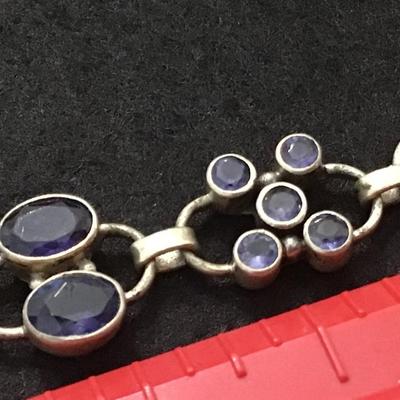 Beautiful Silver 925 Purple Stone Bracelet