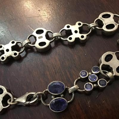 Beautiful Silver 925 Purple Stone Bracelet