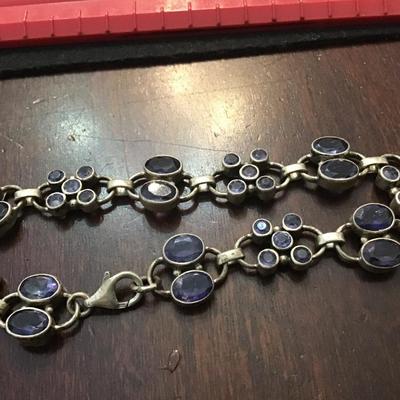 Beautiful Silver 925 Purple Stone Bracelet