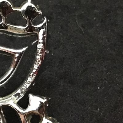 Numbered Vintage Coro Rhinestone Brooch