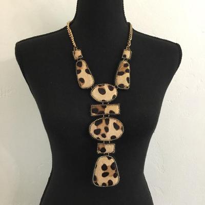 Chicos, gold, toned animal, print statement, necklace