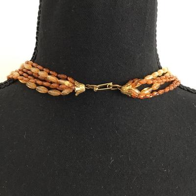 Vintage, multi, strand, multicolored, beaded, flapper style necklace