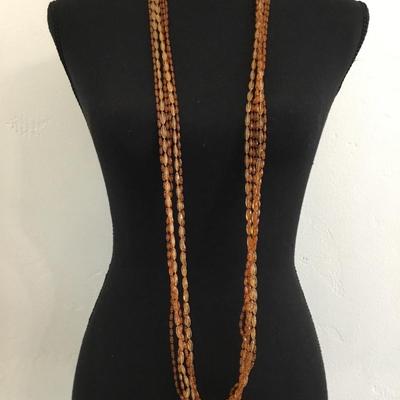 Vintage, multi, strand, multicolored, beaded, flapper style necklace