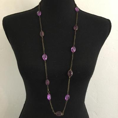 Faux Glass bead, art deco style necklace