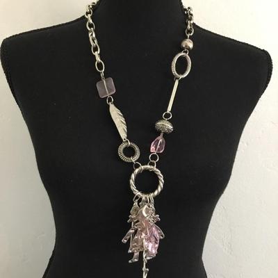 Vintage Silver, toned statement, necklace