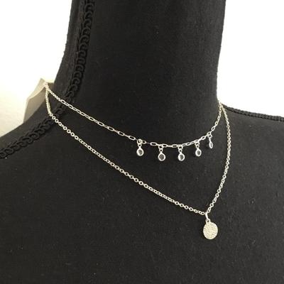 New Lauren Conrad, silver toned layered fashion necklace
