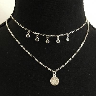 New Lauren Conrad, silver toned layered fashion necklace