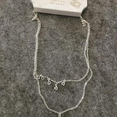 New Lauren Conrad, silver toned layered fashion necklace