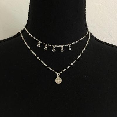 New Lauren Conrad, silver toned layered fashion necklace