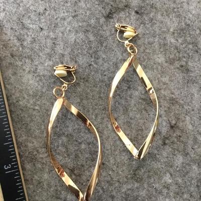 New Gold tone clip on fashion earrings