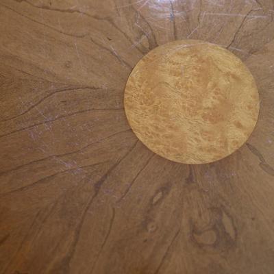 Wood Round Accent Table with Doors