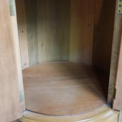 Wood Round Accent Table with Doors