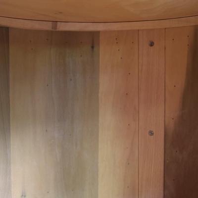 Wood Round Accent Table with Doors