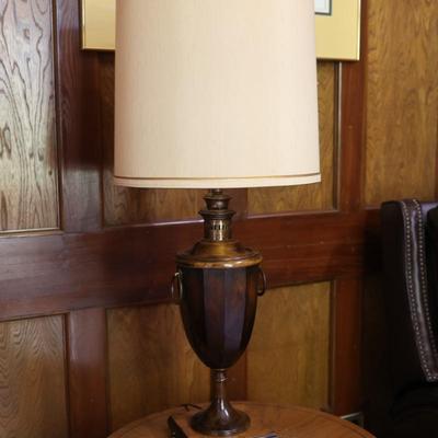 Vintage Frederick Cooper Wood and Brass Table Lamp
