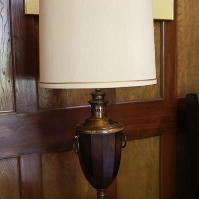 Vintage Frederick Cooper Wood and Brass Table Lamp