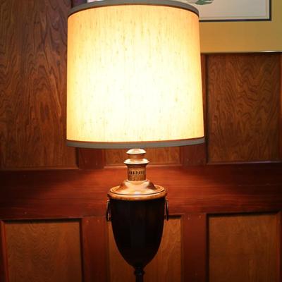Vintage Frederick Cooper Wood and Brass Table Lamp