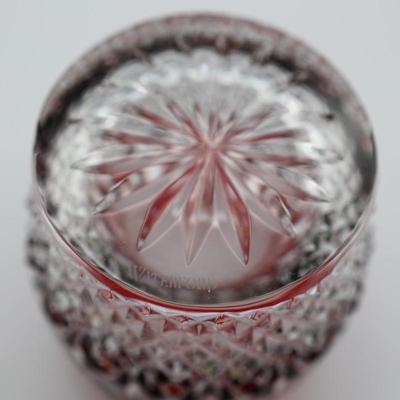 WATERFORD Crystal Clarendon Ruby Red Glasses (2)