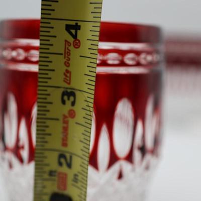 WATERFORD Crystal Clarendon Ruby Red Glasses (2)