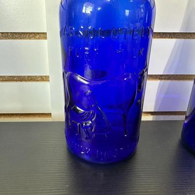 BLUE GLASS BOTTLES (2)