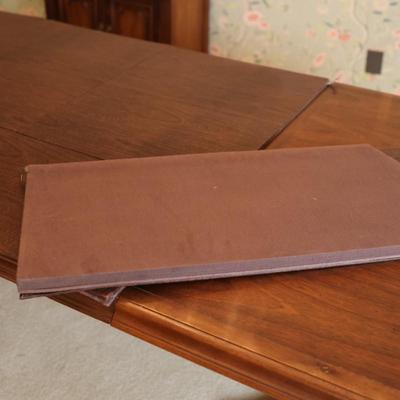 Solid Two Pedestal Dining Table with Three Leaves