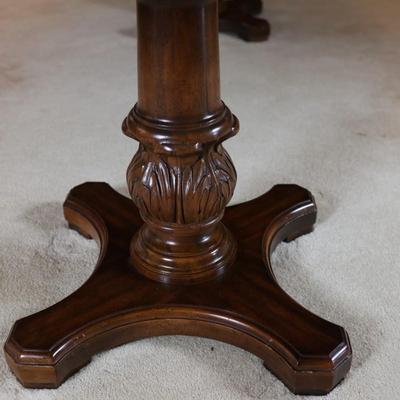 Solid Two Pedestal Dining Table with Three Leaves