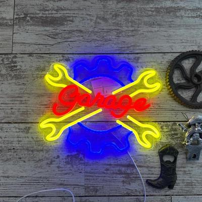 NEON LOOK LIGHTED SIGN PLUS IRON DECOR (3)