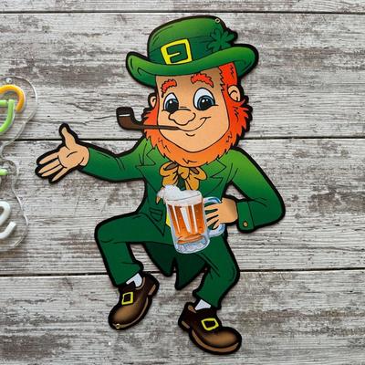 NEON LOOK LIGHTED SIGN PLUS A LEPRECHAUN SIGN