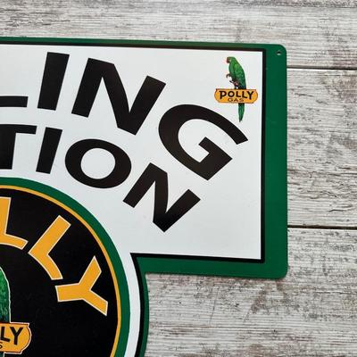 METAL POLLY GAS SIGN AND A NEW AUTO INSURANCE/REGISTRATION HOLDER