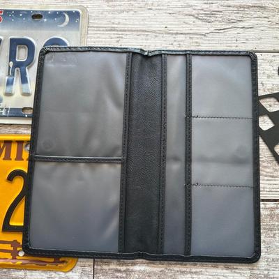 METAL SIGN, LICENSE PLATES AND AUTO INSURANCE/REGISTRATION HOLDER
