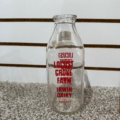 MAID-RITE WASHBOARD AND GLASS MILK BOTTLE