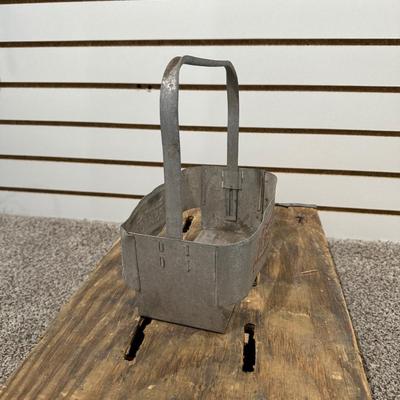 PEPSI WOODEN CRATE AND TIN SMALL BOTTLE HOLDER