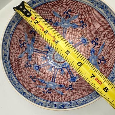 Vintage Japan Hand Painted Porcelain Ware Floral Bowl Decorated In Hong Kong