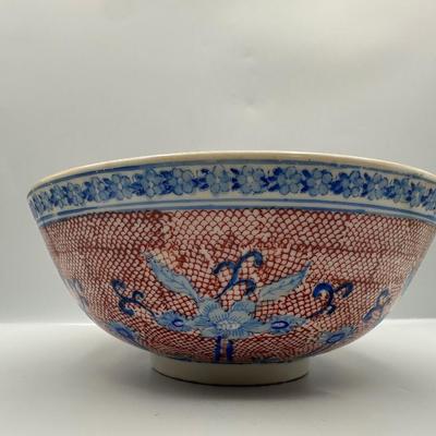 Vintage Japan Hand Painted Porcelain Ware Floral Bowl Decorated In Hong Kong