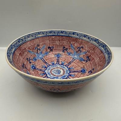 Vintage Japan Hand Painted Porcelain Ware Floral Bowl Decorated In Hong Kong