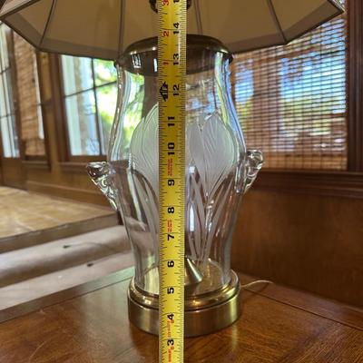 Glass Lamp with Frosted Tulips Table Lamp